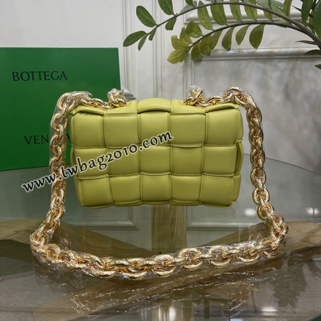 Bottega veneta高端女包 96008奇異果 寶緹嘉新款枕頭鏈條包 BV經典款單肩斜挎手提女包  gxz1230